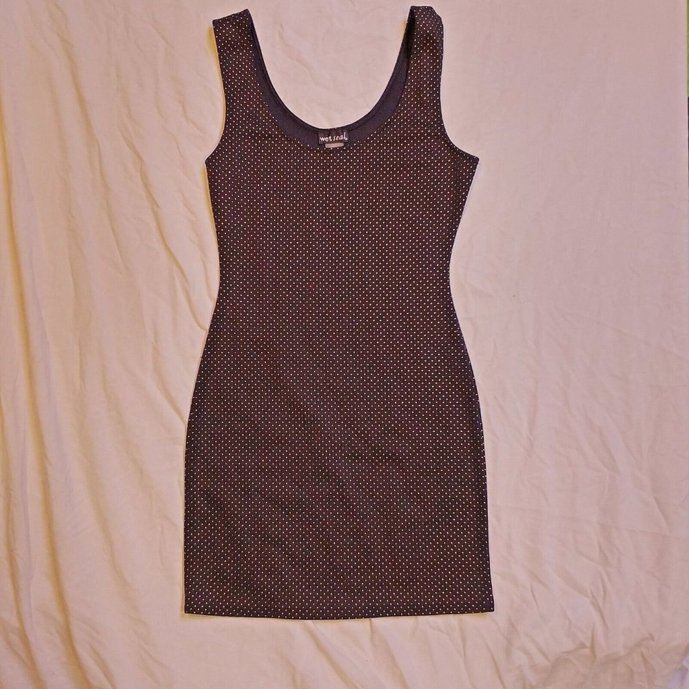 Wet Seal Black Studded Bodycon Dress Sz M